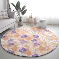Anthurium Plumeria Lei Pastel Round Carpet Orange Hawaiian Splendid Palaka