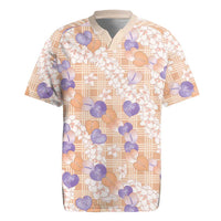 Anthurium Plumeria Lei Pastel Rugby Jersey Orange Hawaiian Splendid Palaka