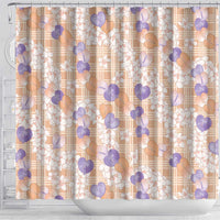 Anthurium Plumeria Lei Pastel Shower Curtain Orange Hawaiian Splendid Palaka