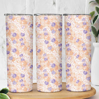 Anthurium Plumeria Lei Pastel Skinny Tumbler Orange Hawaiian Splendid Palaka