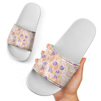 Anthurium Plumeria Lei Pastel Slide Sandals Orange Hawaiian Splendid Palaka