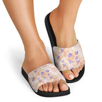 Anthurium Plumeria Lei Pastel Slide Sandals Orange Hawaiian Splendid Palaka