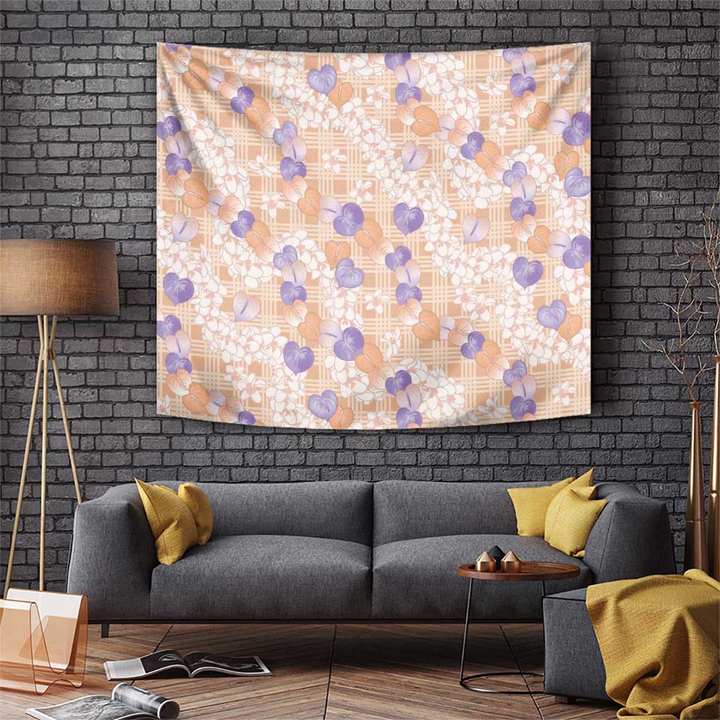 Anthurium Plumeria Lei Pastel Tapestry Orange Hawaiian Splendid Palaka