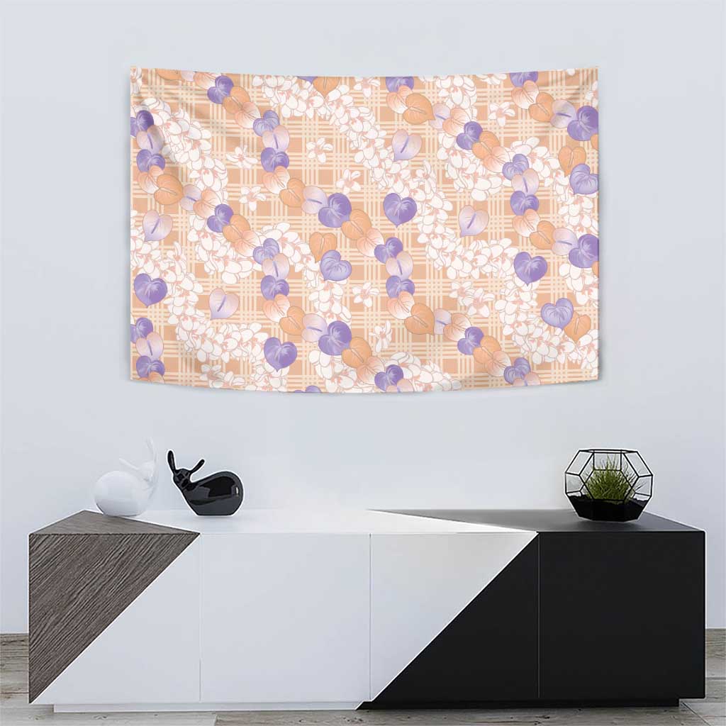 Anthurium Plumeria Lei Pastel Tapestry Orange Hawaiian Splendid Palaka