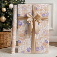 Anthurium Plumeria Lei Pastel Wrapping Paper Orange Hawaiian Splendid Palaka