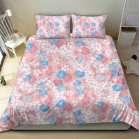 Anthurium Plumeria Lei Pastel Bedding Set Pink Hawaiian Splendid Palaka