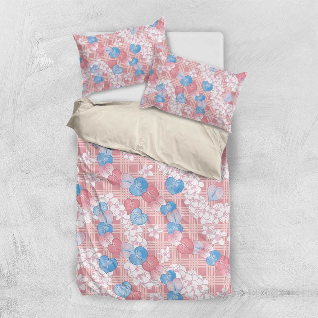 Anthurium Plumeria Lei Pastel Bedding Set Pink Hawaiian Splendid Palaka
