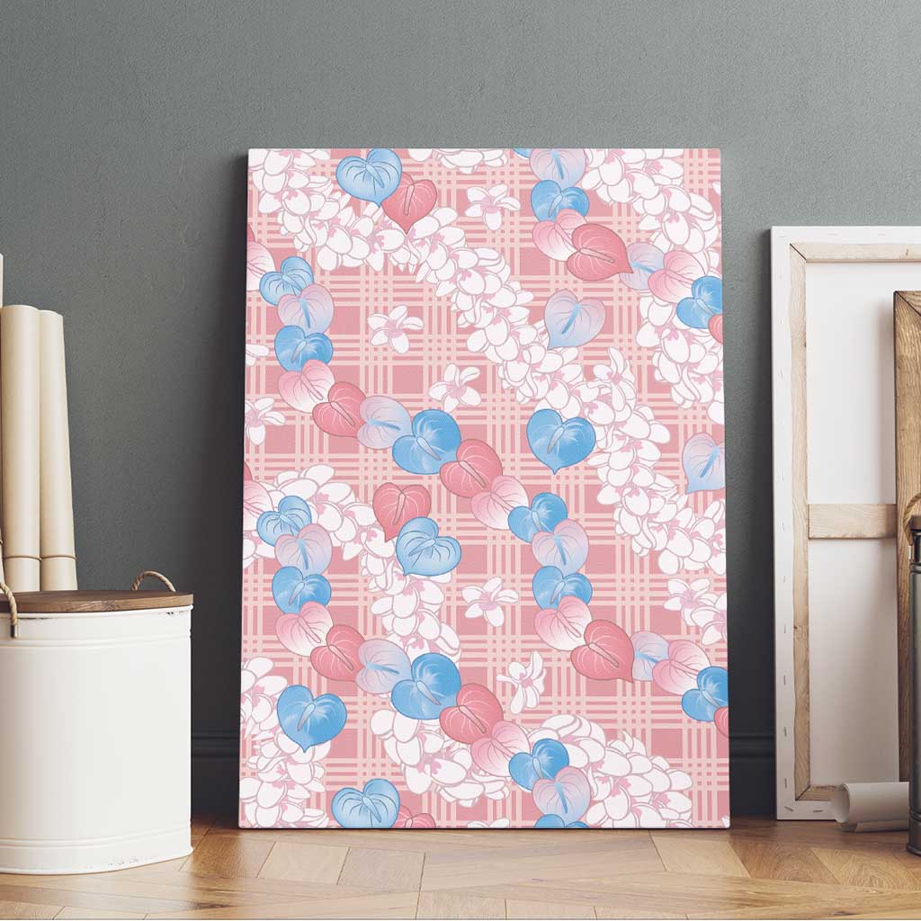 Anthurium Plumeria Lei Pastel Canvas Wall Art Pink Hawaiian Splendid Palaka