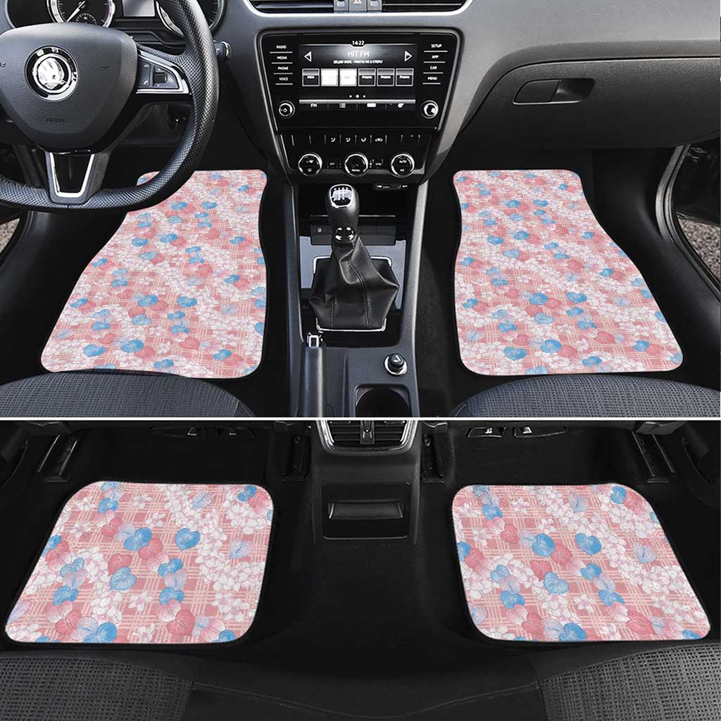 Anthurium Plumeria Lei Pastel Car Mats Pink Hawaiian Splendid Palaka