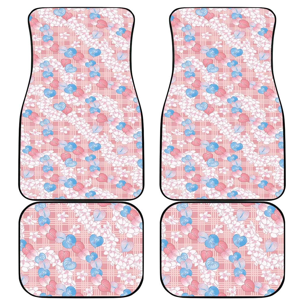 Anthurium Plumeria Lei Pastel Car Mats Pink Hawaiian Splendid Palaka