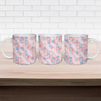 Anthurium Plumeria Lei Pastel Ceramic Mug Pink Hawaiian Splendid Palaka