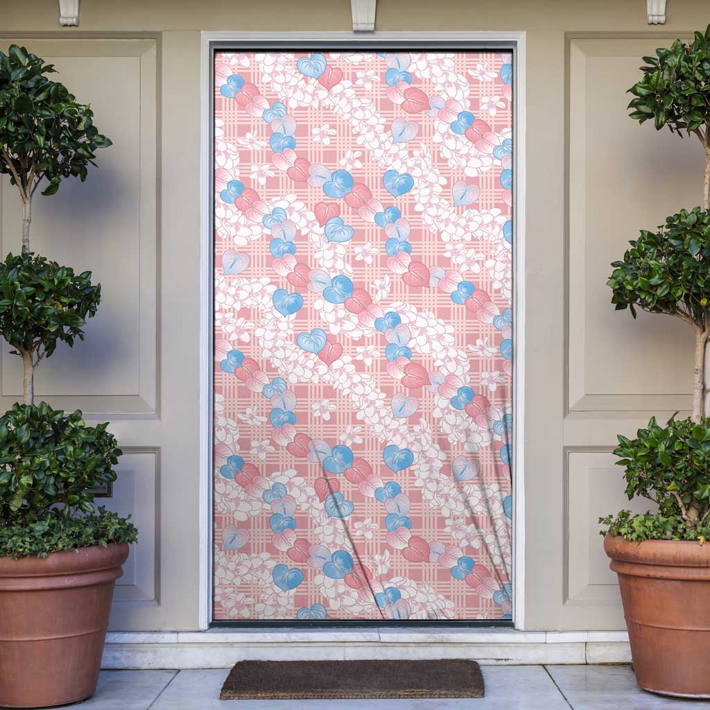 Anthurium Plumeria Lei Pastel Door Cover Pink Hawaiian Splendid Palaka