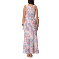 Anthurium Plumeria Lei Pastel Family Matching Tank Maxi Dress and Hawaiian Shirt Pink Hawaiian Splendid Palaka LT01 - Polynesian Pride