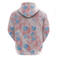 Anthurium Plumeria Lei Pastel Hoodie Pink Hawaiian Splendid Palaka