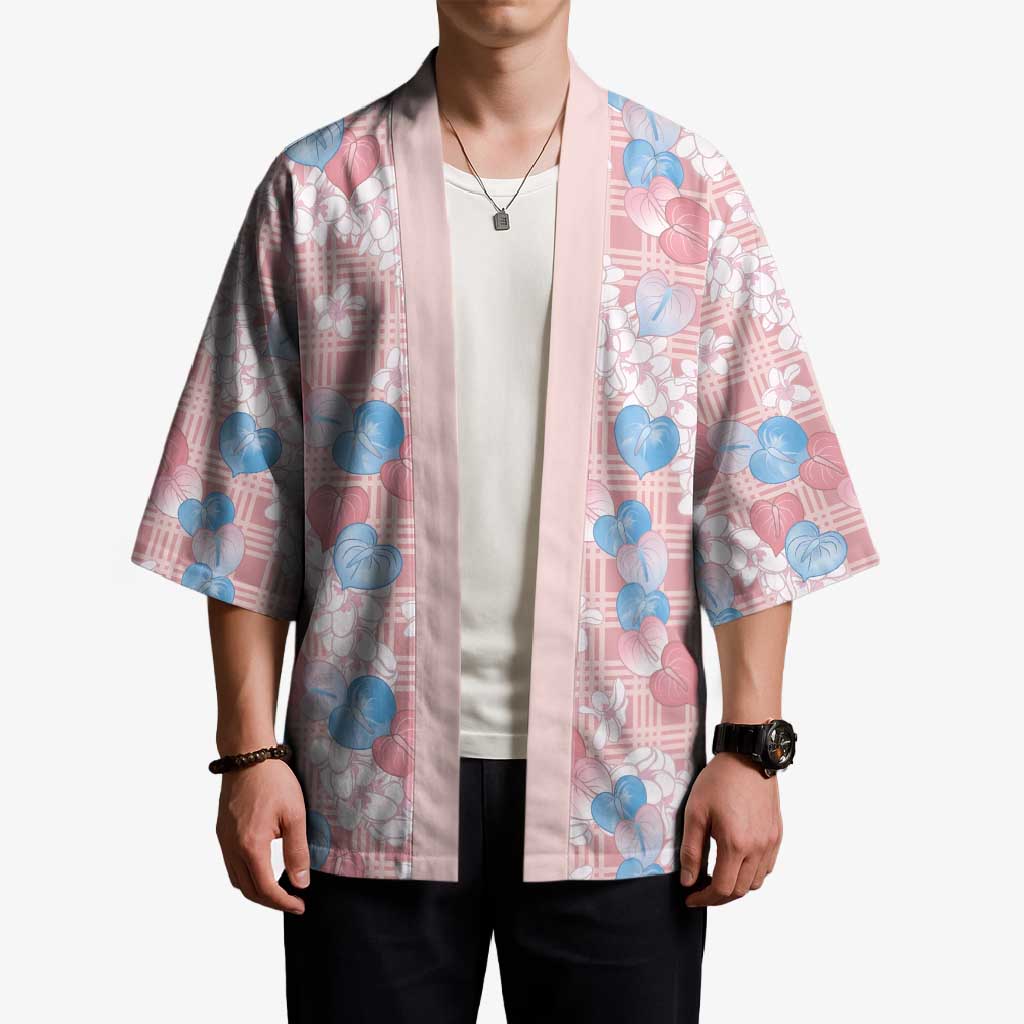 Anthurium Plumeria Lei Pastel Kimono Pink Hawaiian Splendid Palaka