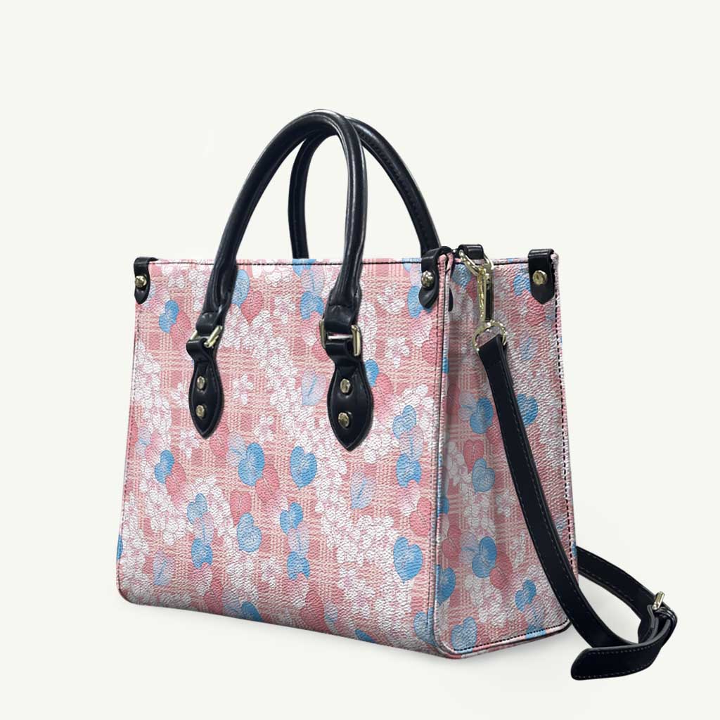 Anthurium Plumeria Lei Pastel Leather Bag Pink Hawaiian Splendid Palaka