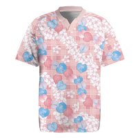 Anthurium Plumeria Lei Pastel Rugby Jersey Pink Hawaiian Splendid Palaka
