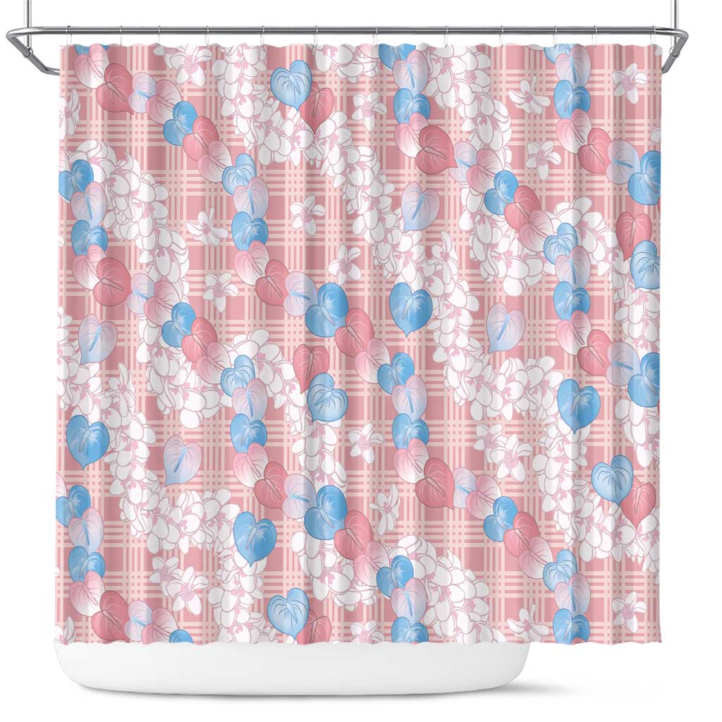 Anthurium Plumeria Lei Pastel Shower Curtain Pink Hawaiian Splendid Palaka