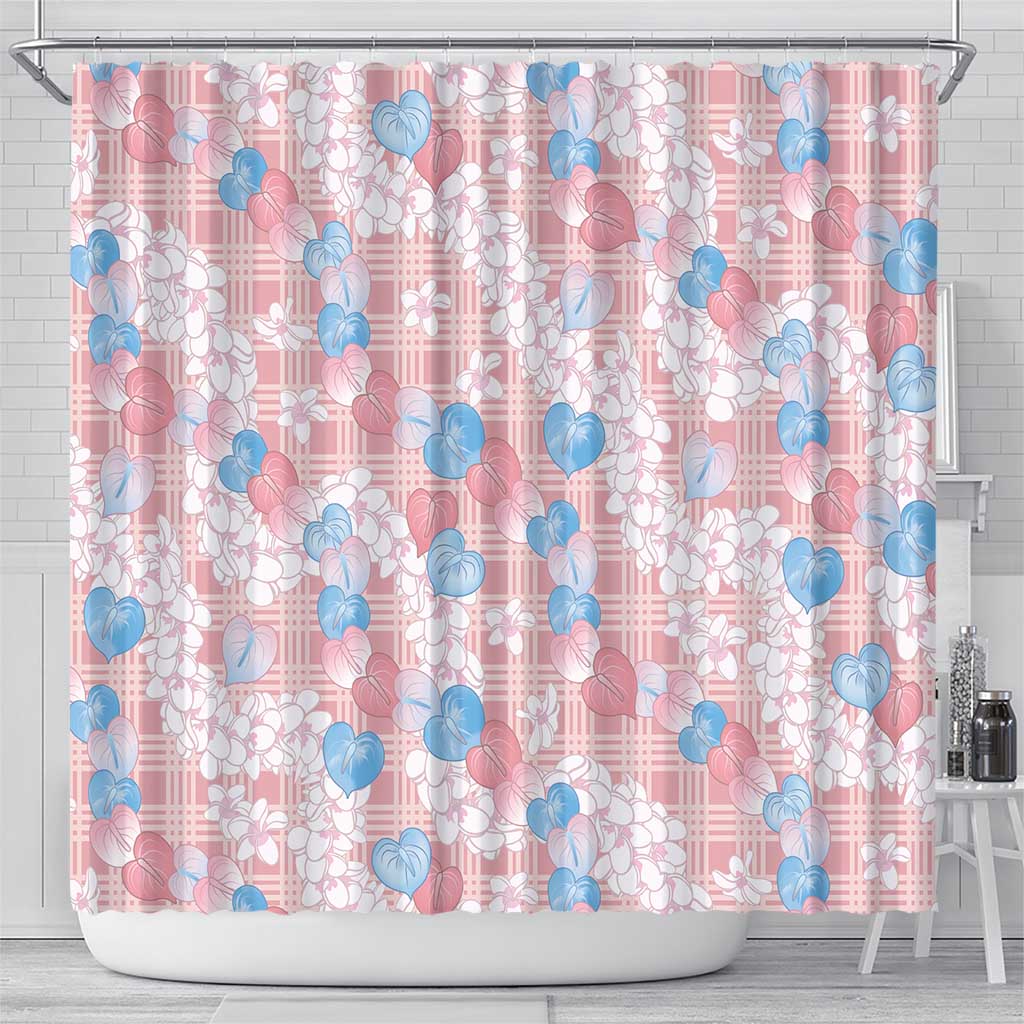 Anthurium Plumeria Lei Pastel Shower Curtain Pink Hawaiian Splendid Palaka