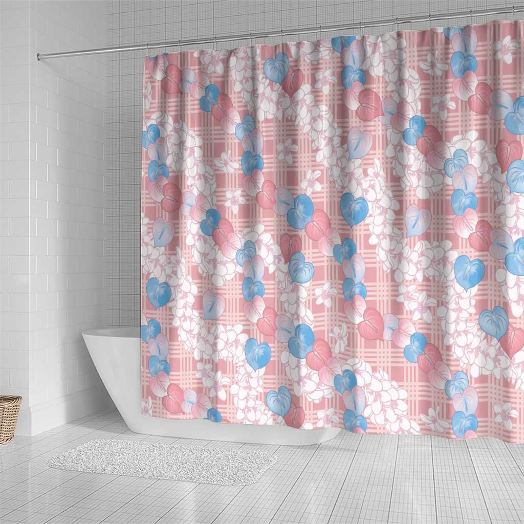 Anthurium Plumeria Lei Pastel Shower Curtain Pink Hawaiian Splendid Palaka