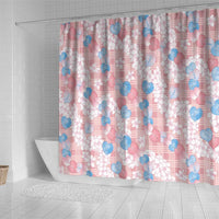 Anthurium Plumeria Lei Pastel Shower Curtain Pink Hawaiian Splendid Palaka