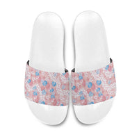 Anthurium Plumeria Lei Pastel Slide Sandals Pink Hawaiian Splendid Palaka