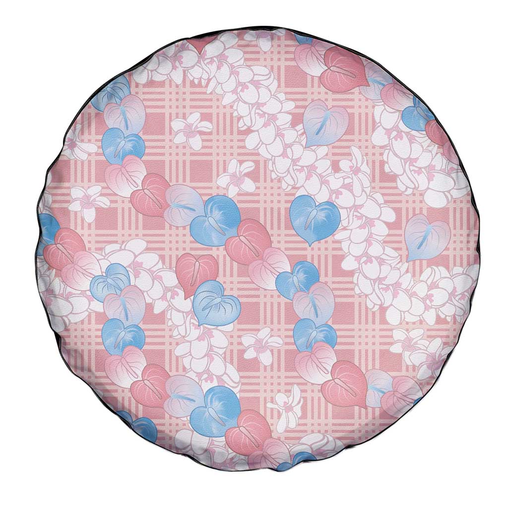 Anthurium Plumeria Lei Pastel Spare Tire Cover Pink Hawaiian Splendid Palaka