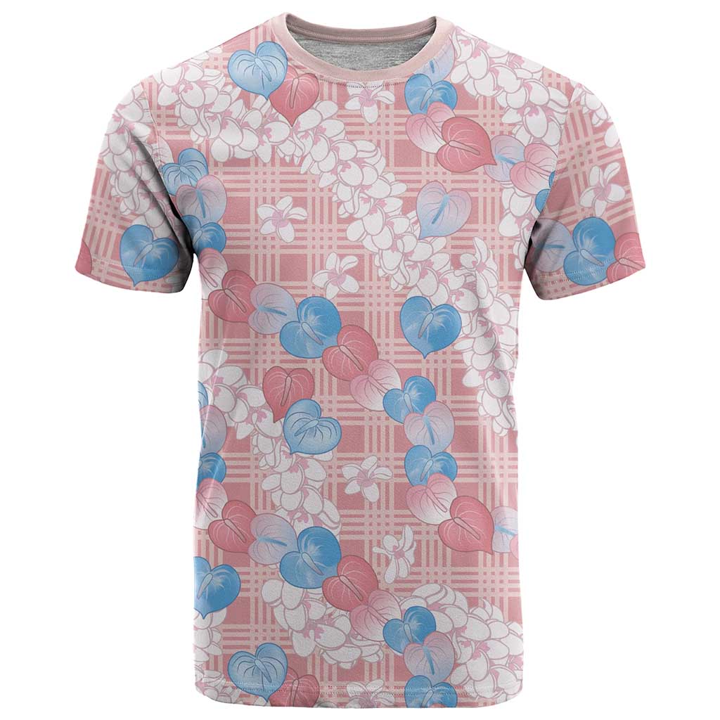 Anthurium Plumeria Lei Pastel T Shirt Pink Hawaiian Splendid Palaka