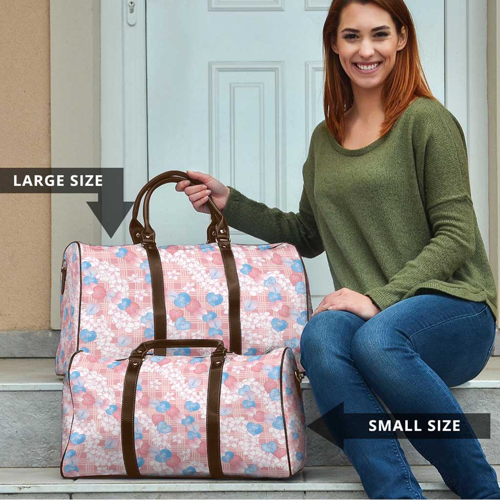 Anthurium Plumeria Lei Pastel Travel Bag Pink Hawaiian Splendid Palaka