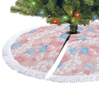 Anthurium Plumeria Lei Pastel Tree Skirt Pink Hawaiian Splendid Palaka LT01 - Polynesian Pride