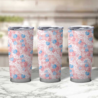 Anthurium Plumeria Lei Pastel Tumbler Cup Pink Hawaiian Splendid Palaka