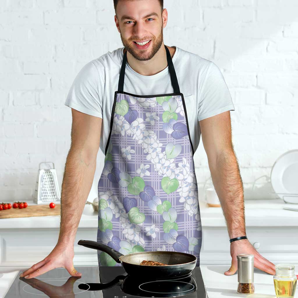 Anthurium Plumeria Lei Pastel Apron Purple Hawaiian Splendid Palaka