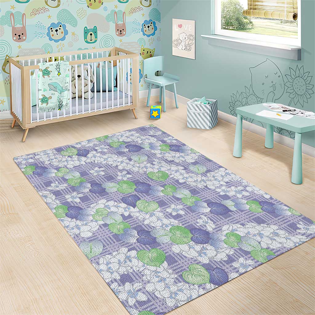 Anthurium Plumeria Lei Pastel Area Rug Purple Hawaiian Splendid Palaka