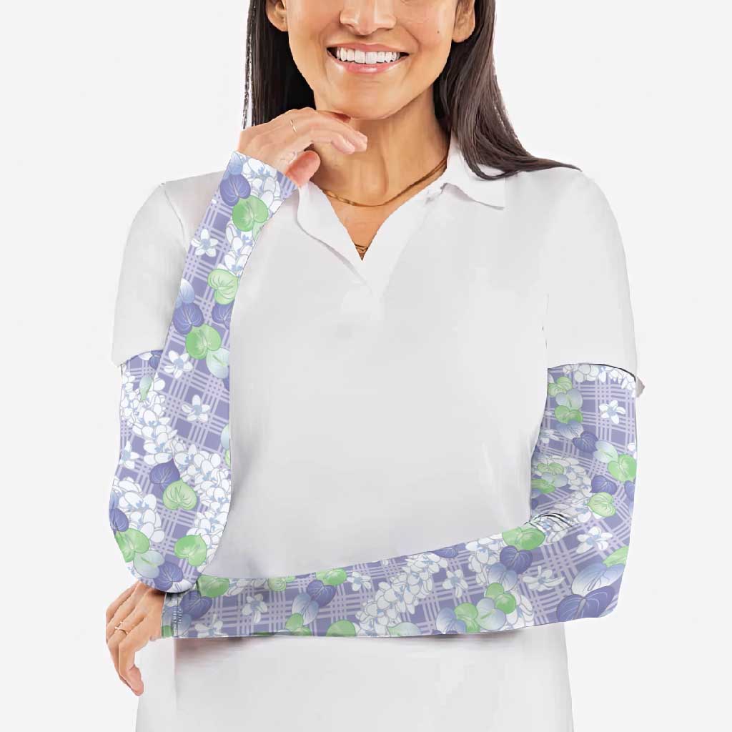 Anthurium Plumeria Lei Pastel Arm Sleeves Purple Hawaiian Splendid Palaka