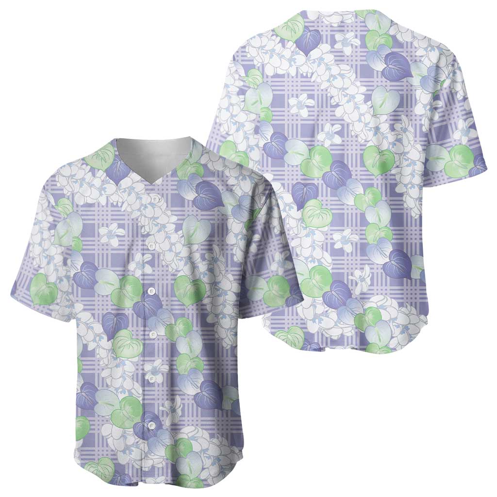 Anthurium Plumeria Lei Pastel Baseball Jersey Purple Hawaiian Splendid Palaka
