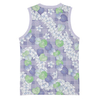 Anthurium Plumeria Lei Pastel Basketball Jersey Purple Hawaiian Splendid Palaka