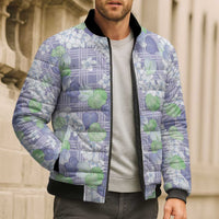 Anthurium Plumeria Lei Pastel Bomber Puffer Jacket Purple Hawaiian Splendid Palaka