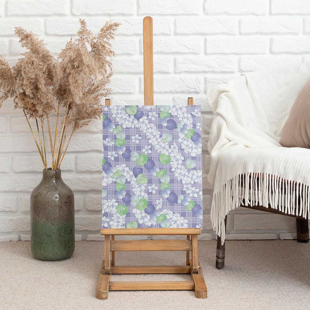 Anthurium Plumeria Lei Pastel Canvas Wall Art Purple Hawaiian Splendid Palaka