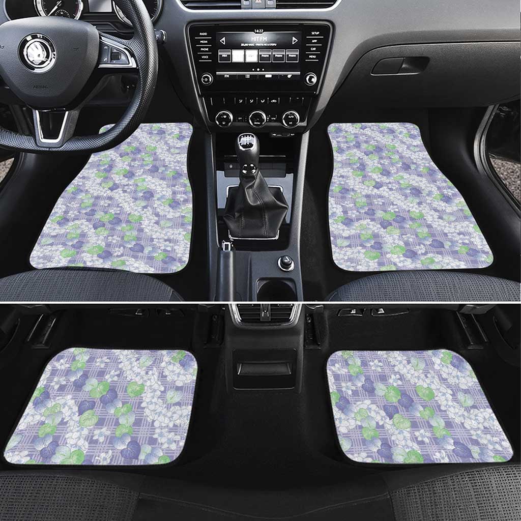 Anthurium Plumeria Lei Pastel Car Mats Purple Hawaiian Splendid Palaka