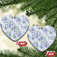 Anthurium Plumeria Lei Pastel Ceramic Ornament Purple Hawaiian Splendid Palaka LT01 Heart Purple - Polynesian Pride
