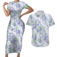 Anthurium Plumeria Lei Pastel Couples Matching Short Sleeve Bodycon Dress and Hawaiian Shirt Purple Hawaiian Splendid Palaka LT01 Purple - Polynesian Pride