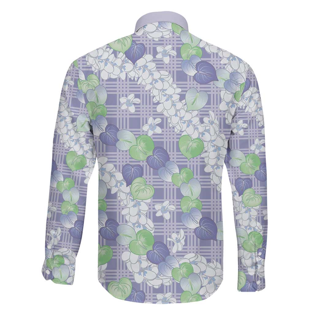 Anthurium Plumeria Lei Pastel Family Matching Off Shoulder Maxi Dress and Hawaiian Shirt Purple Hawaiian Splendid Palaka LT01 - Polynesian Pride