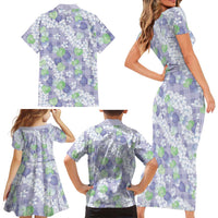 Anthurium Plumeria Lei Pastel Family Matching Short Sleeve Bodycon Dress and Hawaiian Shirt Purple Hawaiian Splendid Palaka LT01 - Polynesian Pride