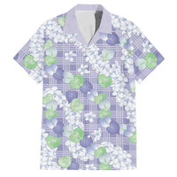 Anthurium Plumeria Lei Pastel Family Matching Summer Maxi Dress and Hawaiian Shirt Purple Hawaiian Splendid Palaka LT01 Dad's Shirt - Short Sleeve Purple - Polynesian Pride