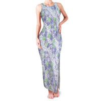 Anthurium Plumeria Lei Pastel Family Matching Tank Maxi Dress and Hawaiian Shirt Purple Hawaiian Splendid Palaka LT01 Mom's Dress Purple - Polynesian Pride