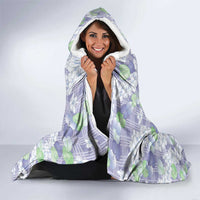 Anthurium Plumeria Lei Pastel Hooded Blanket Purple Hawaiian Splendid Palaka