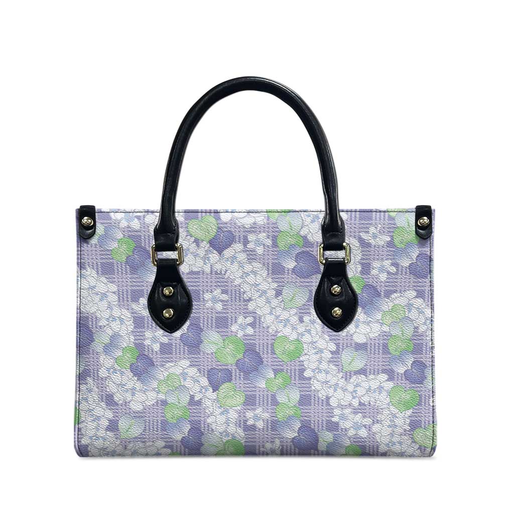 Anthurium Plumeria Lei Pastel Leather Bag Purple Hawaiian Splendid Palaka