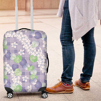 Anthurium Plumeria Lei Pastel Luggage Cover Purple Hawaiian Splendid Palaka