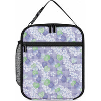Anthurium Plumeria Lei Pastel Lunch Bag Purple Hawaiian Splendid Palaka LT01 10.2 × 8.3 × 4.3 inch Purple - Polynesian Pride