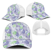 Anthurium Plumeria Lei Pastel Mesh Trucker Cap Purple Hawaiian Splendid Palaka